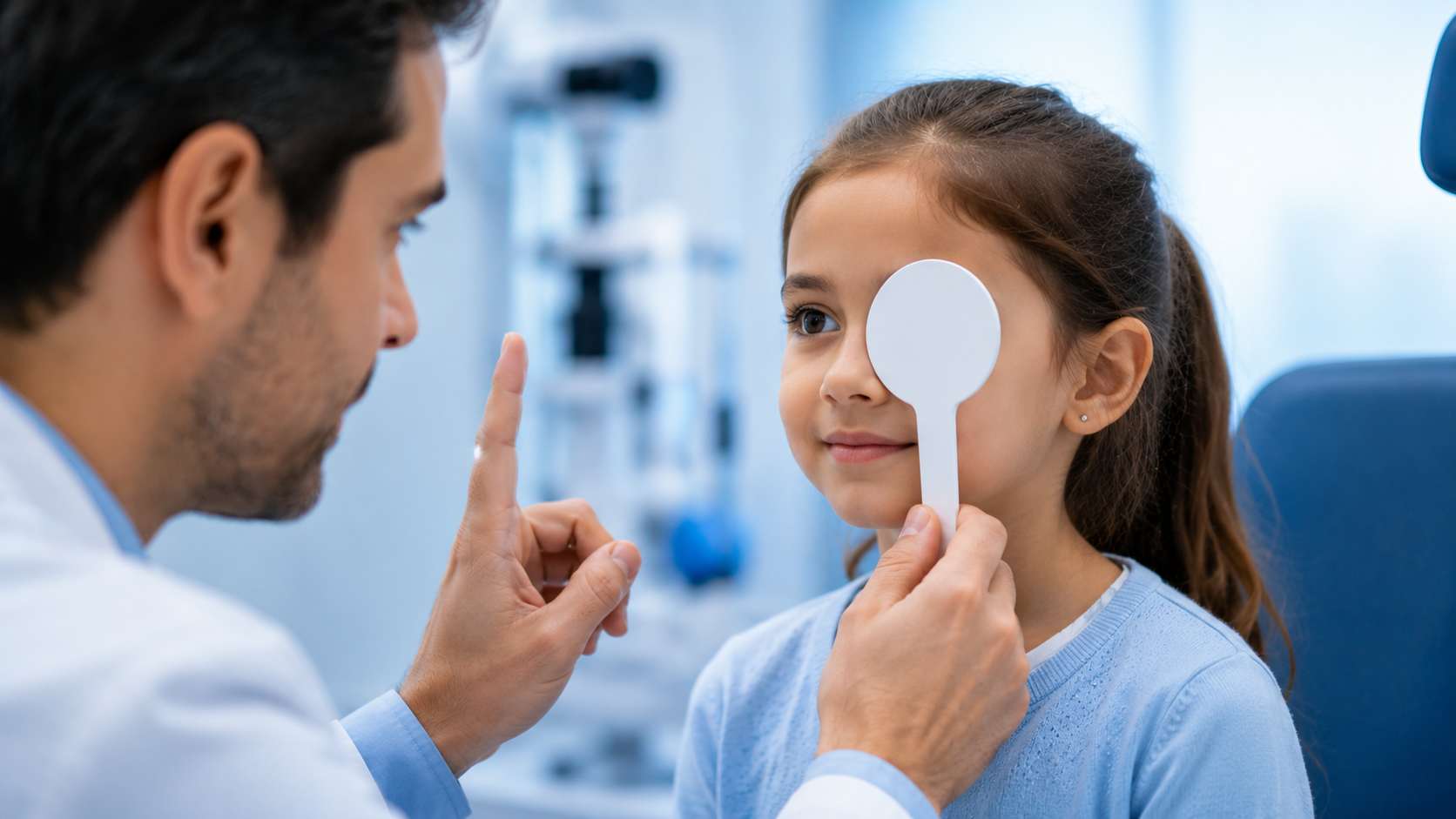 تقييم حركات العين أثناء فحص الحول
